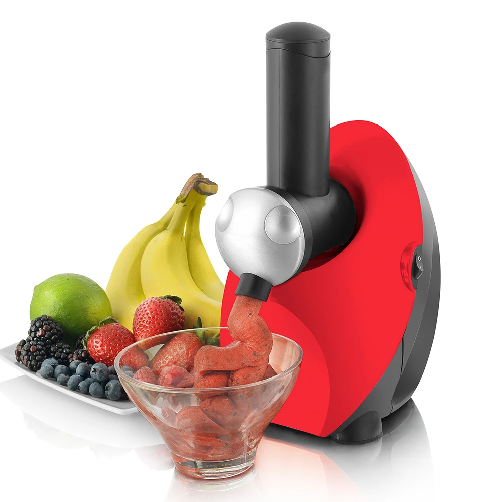 COOKNSHARE Мороженица машина для дома Maquina De Helados Helado Sorveteria Para Hacer Мороженое Замороженные фрукты десерт мягкий - Цвет: Red