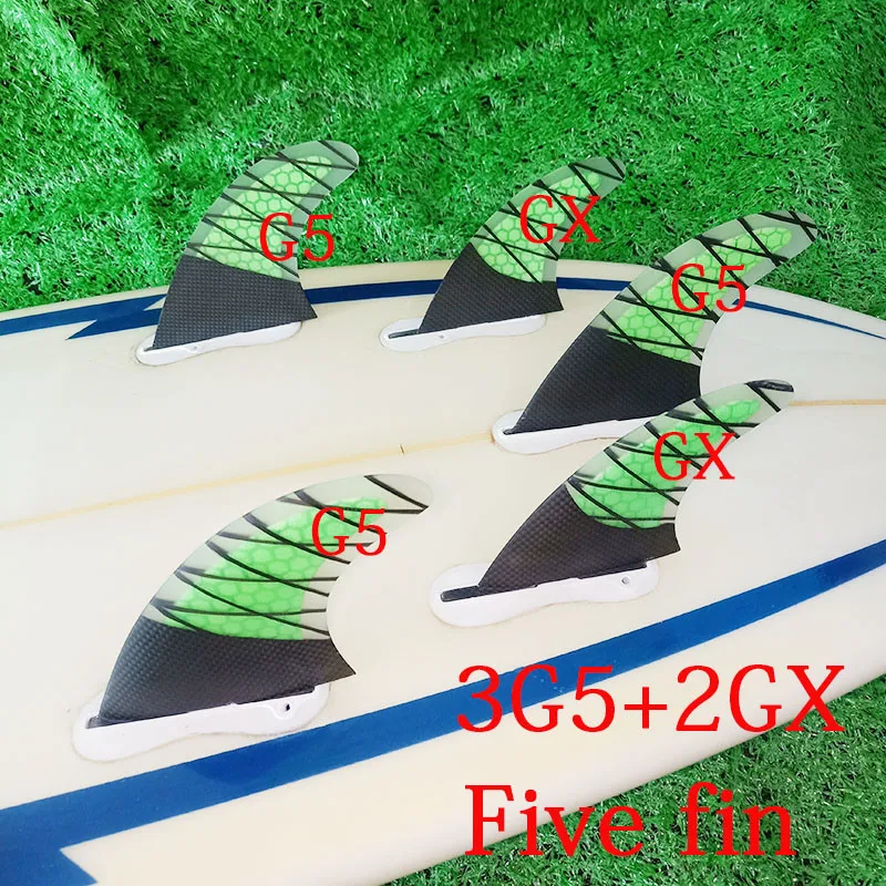 

New Twin Tri Quad Five fin a Set carbonfiber Surfboard Fins for FCS II fin box surf Fin Quilhas FCS 2 Five fins surfing