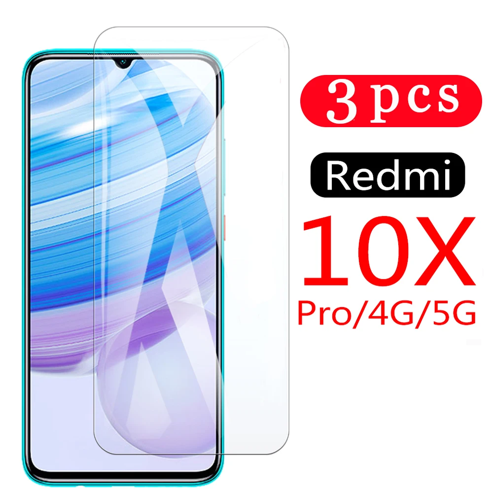 Закаленное стекло 9D для xiaomi redmi 10X 3 шт. защитная пленка экрана телефона pro|Защитные
