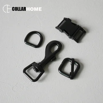 

10 sets metal release belt buckles D rings connection button tri-glide hardware 15mm dog collar leash straps sewing accessories