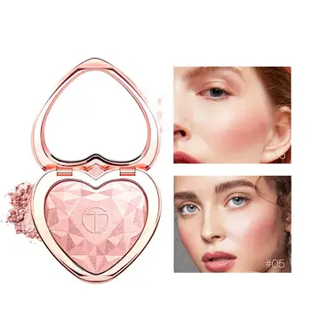 

OTWOO Love Heart Single Color Highlight Pressed Powder Face Contour Cosmetic Long Lasting Repairing powder Easy to Color Natural