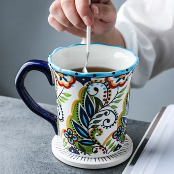 

Hand Painted Ceramic Milk Coffee Mug Breakfast Plain Coffee Mug Handmade Espresso Tazas De Ceramica Creativas Julep Mug HH50MK