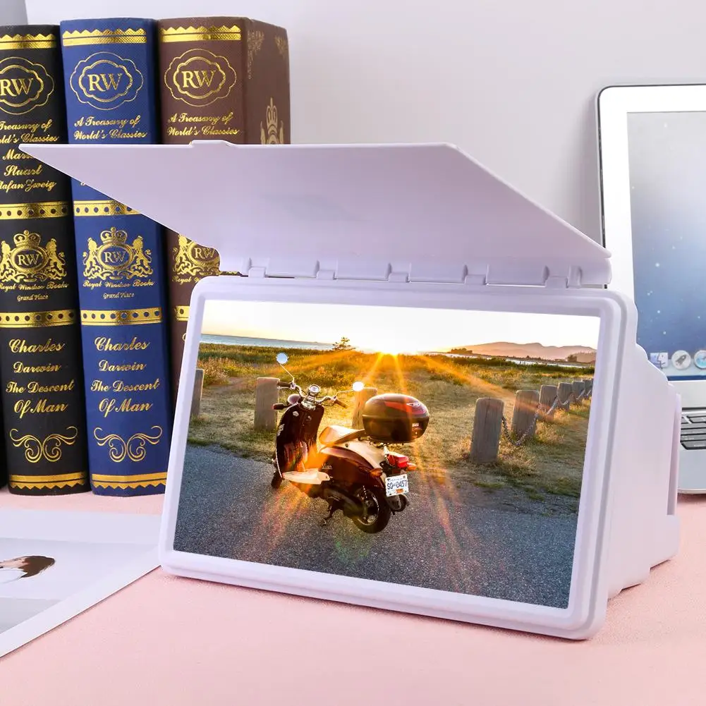 

3D Phone Screen Amplifier 12 inch Phone Screen Magnifier HD Video Amplifier Telescopic Bracket
