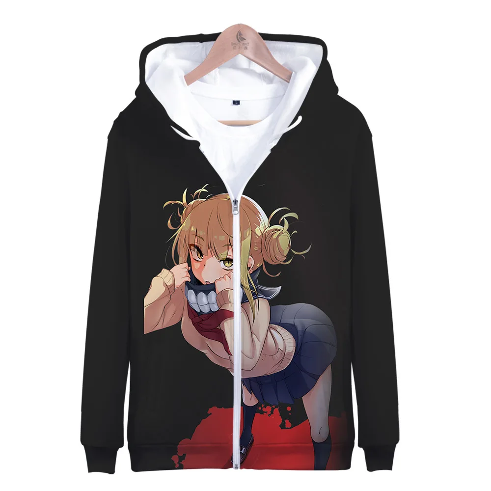 My Hero Academia Off Harajuku Anime White Zipper Hoodies