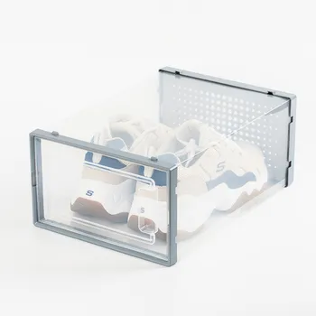 

2/4/6Pcs Transparent Plastic Shoe Box Easy Install Stackable Thickened Dustproof Shoes Storage Boxes Home Storage Organizers