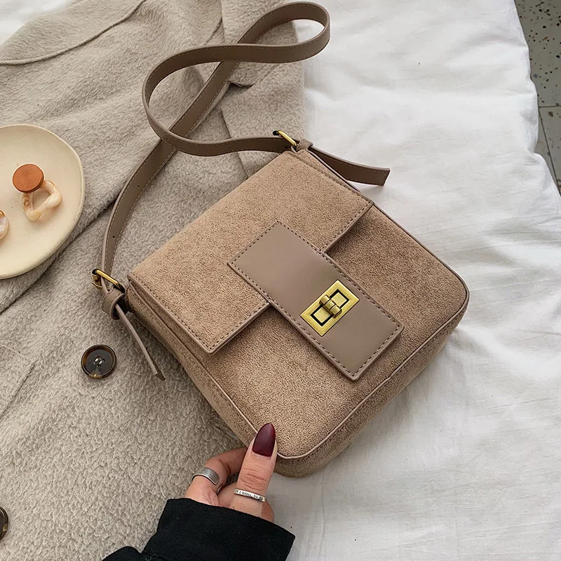 

Scrub Leather Crossbody Bags For Women 2019 Solid Color Shoulder Messenger Bag Female Winter Mini Handbags and Purses
