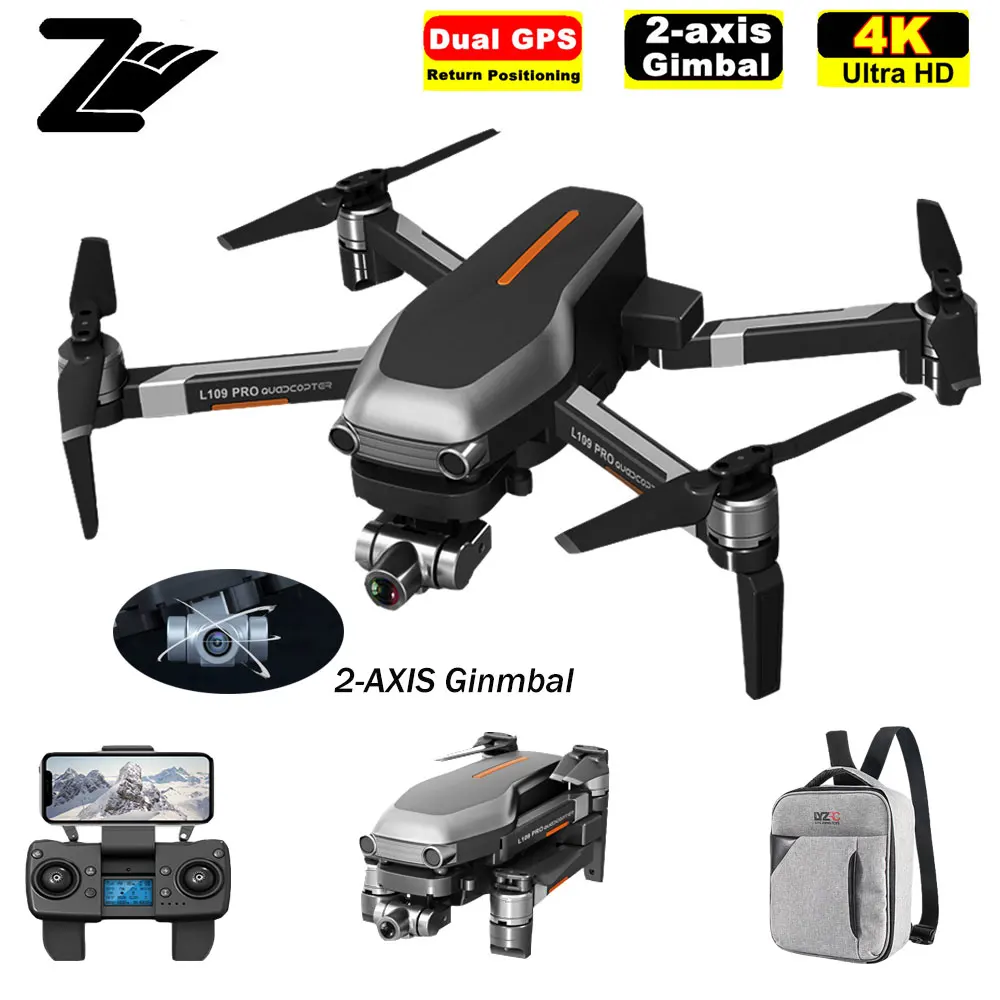 L109 PRO беспилотные летательные аппараты с Камера 4K GPS Wifi FPV Дрон 2 карданный стабилизатор для Selfstabilizing
