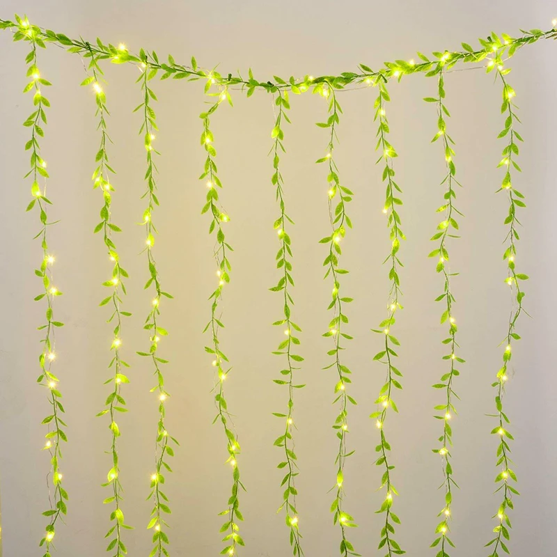 

12pcs Artificial Vines Wedding Home Decoration Hanging Garland Willow Leaves