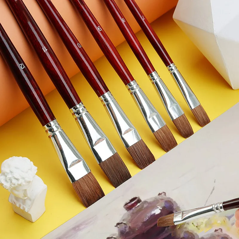 Professional Sable Hair Ink Brush Paint Art Brushes for Drawing Gouache Oil  Painting Brush Art Supplies Models:number 000 Color:Red pole