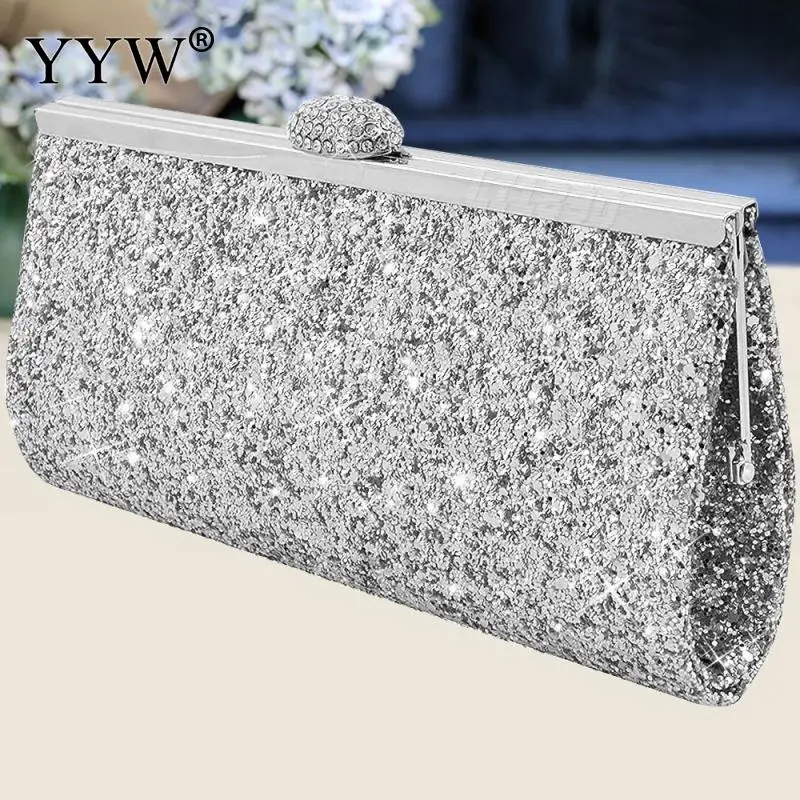 silver Женская сумочка с бриллиантами, мини-клатчи, женские вечерние сумочки со стразами, сумка через плечо для свадебной вечеринки, женские сумочки - Цвет: silver
