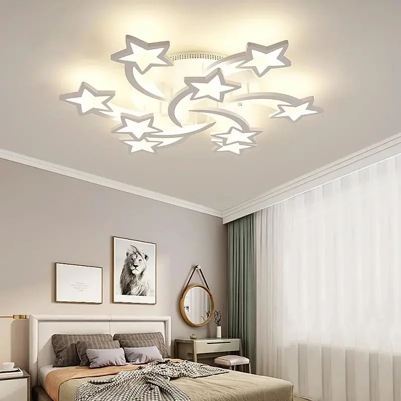 Plafonnier LED composé d'étoiles avec télécommande, design moderne,  éclairage d'intérieur, luminaire décoratif de plafond, idéal pour un salon,  une chambre à coucher ou une cuisine, WF1110 - AliExpress