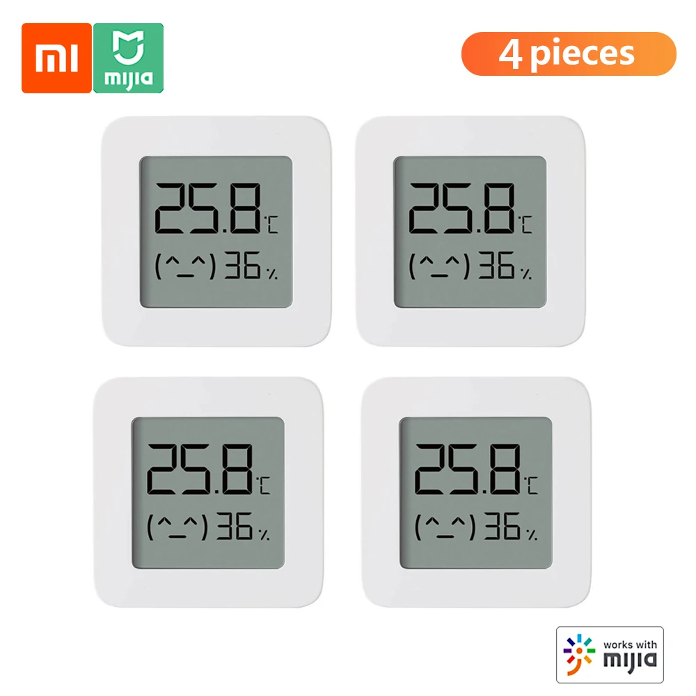 Xiaomi BT Thermometer 2 Wireless Smart Electric Digital Hygrometer Humidity Sensor Work with Mijia APP Smart Home 1-4PCS 