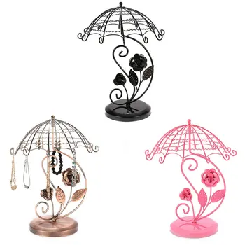 

Beautifully Umbrella Necklace Display Stand Metal Jewelry Stands Earring Necklace Bracelet Display Rack Holder