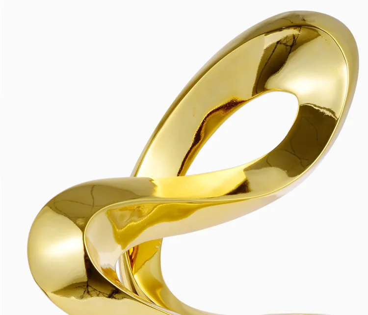 76 см абстрактный золотой серебряный с переплетенными линиями орнамент декоративный креативный статуя современный Рабочий стол мраморные ремесла художественная работа домашний офисный Декор
