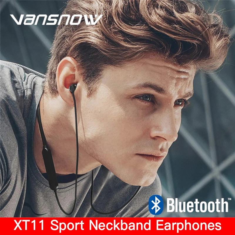 

Vansnow XT11 Anti-Drop Sport Neckband Magnetic Wireless Earphones Bluetooth Headphones In-Ear Headset with Mic for IPhone Xiaomi