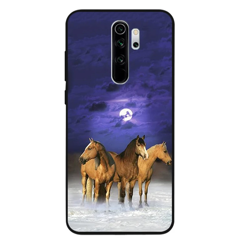Chạy Ngựa Đen Ốp Lưng Điện Thoại Xiaomi Redmi Note 9 8 7 6 5 4 Pro S Cho Redmi 4A 4X 5 Plus 5A 7A Bao leather case for xiaomi