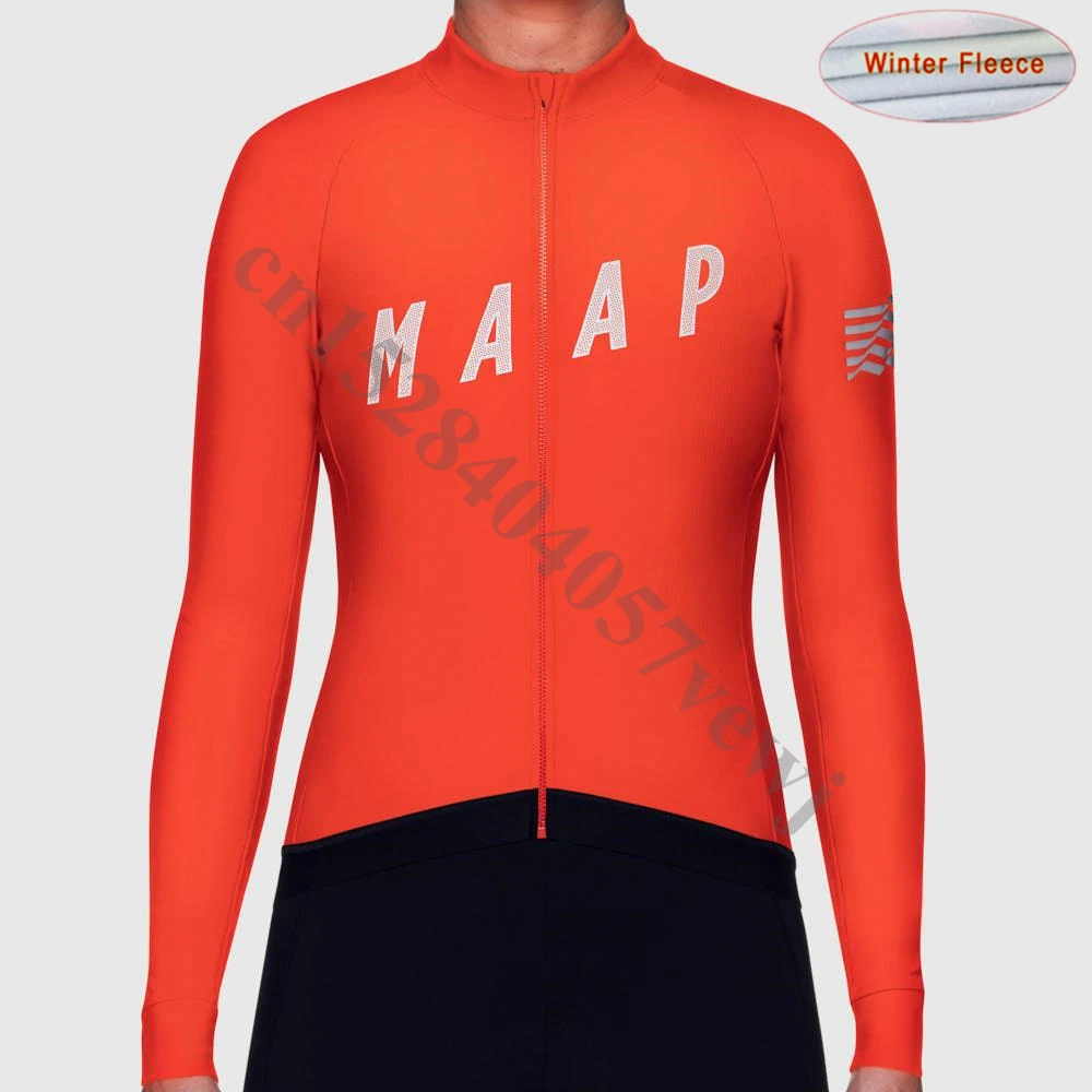 

MAAP 2019 Man's Winter Long Sleeve Cycling Jersey Mountain Bike Wear Thermal Fleece Bike Clothing Maillot Ropa Ciclismo Hombre