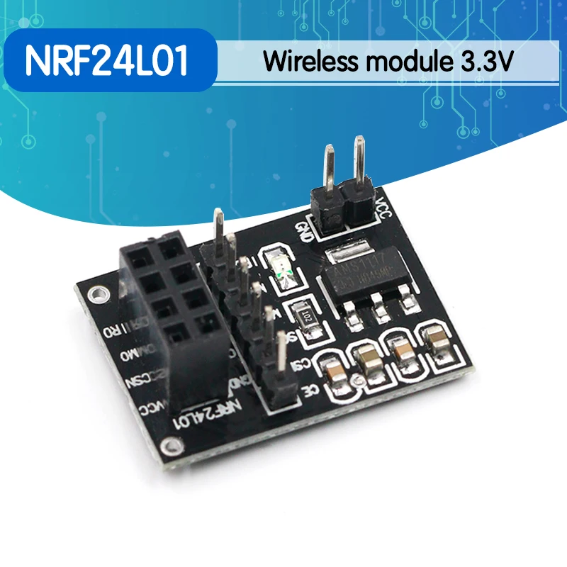 5pcs NRF24L01 Wireless adapter Module 3.3V New Socket Adapter plate Board For 8Pin arduino Robot Car 24L01 | Электронные