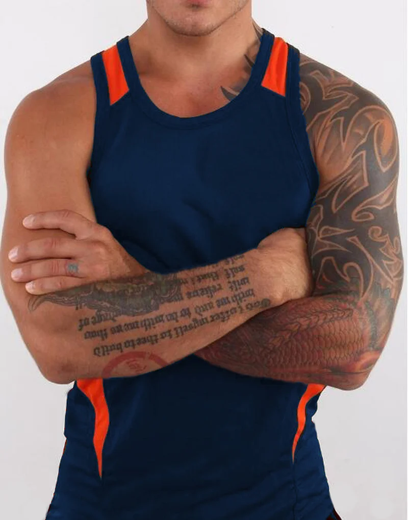 ZOGAA Mens Tank Tops Shirt New Men's Color Blocking Fitness Clothing Sports Gym Vest Sleeveless O-neck Tank Tops for Men