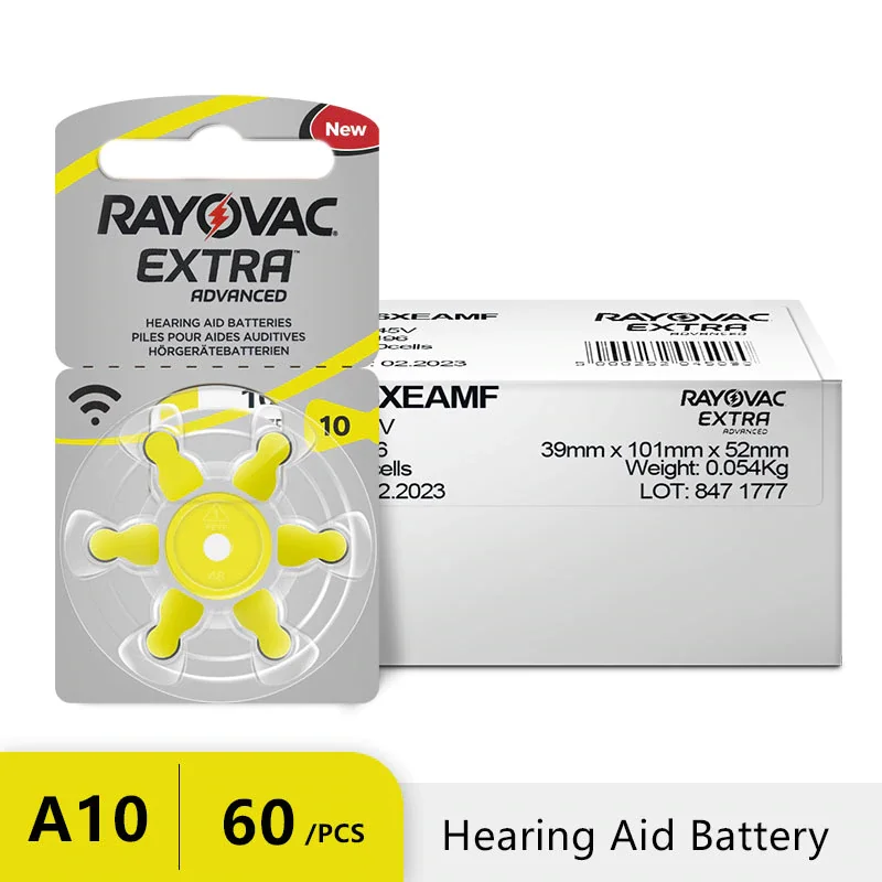 60 Pcs Rayovac Extra Zinc Air Performance Hearing Aid Batteries A10 10a