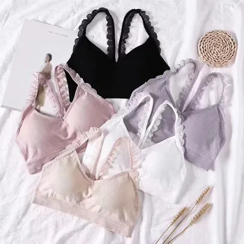 

Women Sexy Lace Lady Lace Strap crop Top Bras Beauty Back Underwear Female