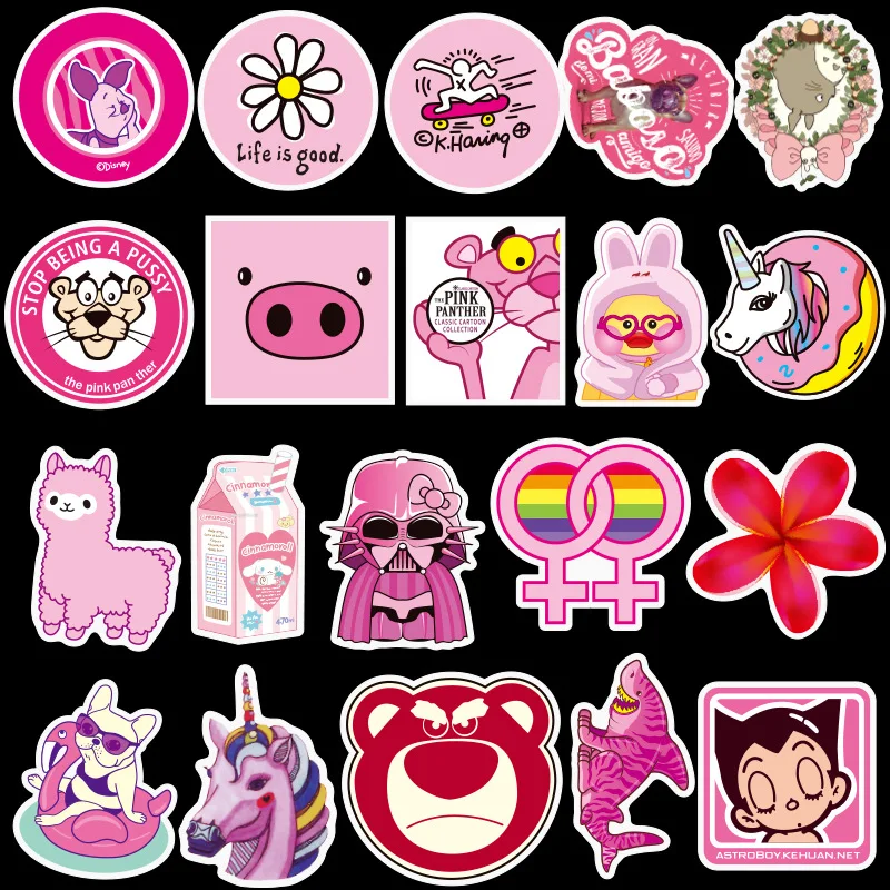 50 шт./лот, водонепроницаемая розовая забавная наклейка для девочек, DIY игрушки, единорог, лошадь, наклейка s для багажа, мото, автомобиля и чемодана, крутая Мода для ноутбука - Color: 3
