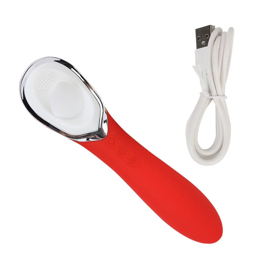 1 2 in Dildo vibrante Bacchetta leccata di lingua Vibratori Massaggiatore per sesso orale 10 velocità Capezzolo Clitoride St Vibratg Lickg 0_voghion.com