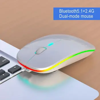 

2.4GHz Wireless Mouse Bluetooth 5.1 Dual Mode Mute Optical Gaming Mice For Macbook air For Xiao-mi Macbook Pro