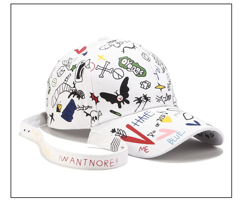 Мужские хлопковые бейсболки женские повседневные бейсболки в стиле хип-хоп для девочек регулируемая бейсболка с надписью граффити