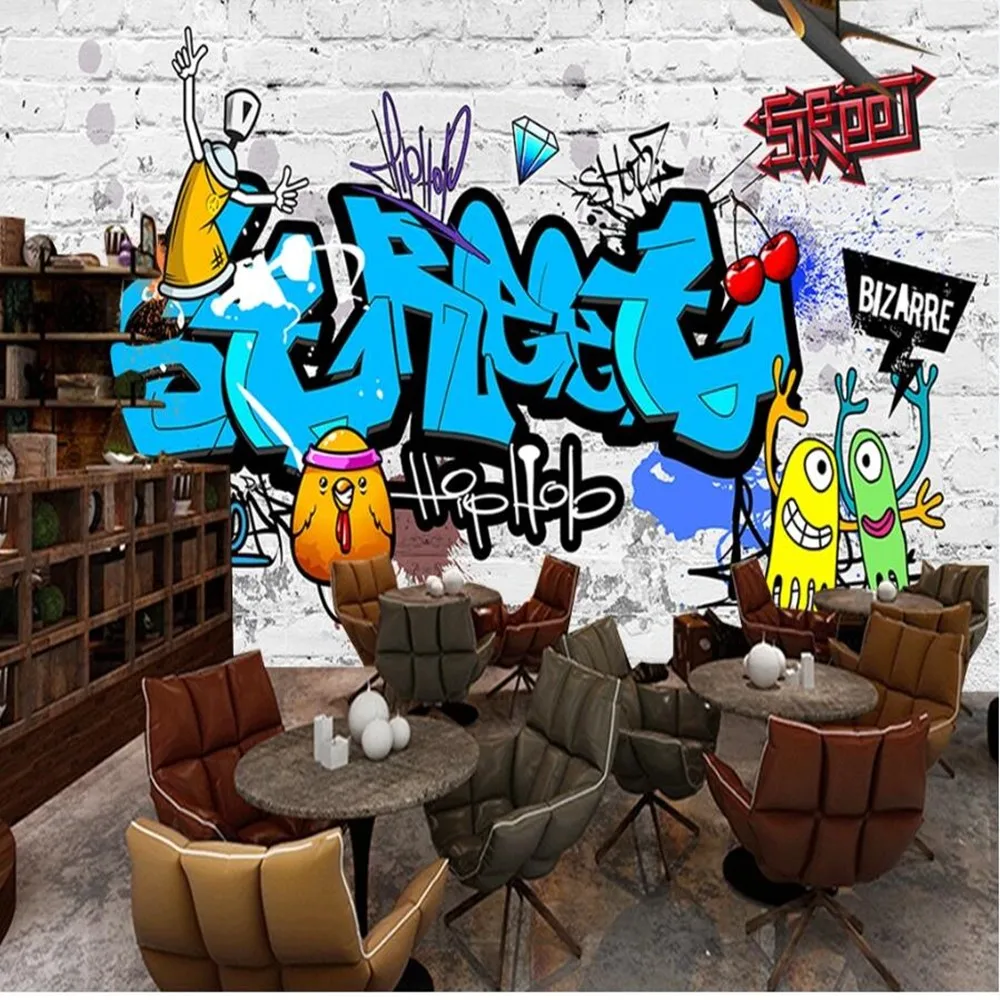 

Производители Milofi на заказ 3d европейские и американские модные уличные граффити фоновые обои роспись