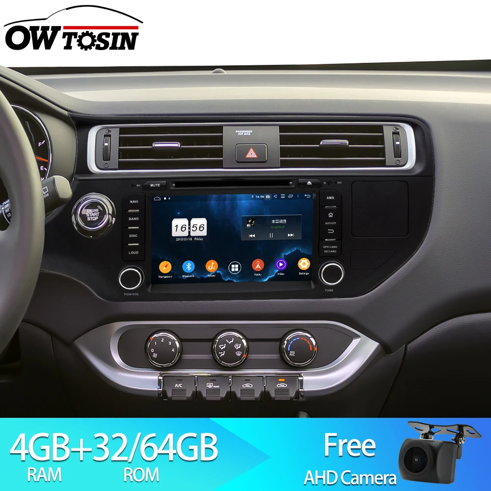 Owtosin 2 Din Octa Core Android 9,0 автомобильный dvd-радиоплеер для Kia RIO 2011 2012 2013 автомобиля gps-навигация Авторадио