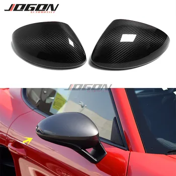 

2pcs Car Side Rearview Mirror Cover Trim For Porsche 718 Boxster Cayman 2016 2017 2018 2019 Real Carbon Fiber