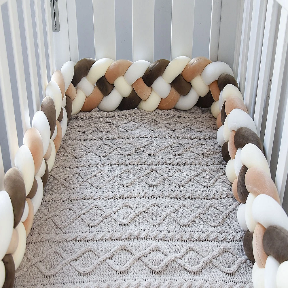 3m Baby Bumper Newborn Crib Pigtail Baby Bed Cot Protector Baby Cri Bumper Tour De Lit Bebe Tresse Room Decoration 4 Braided Bumpers Aliexpress