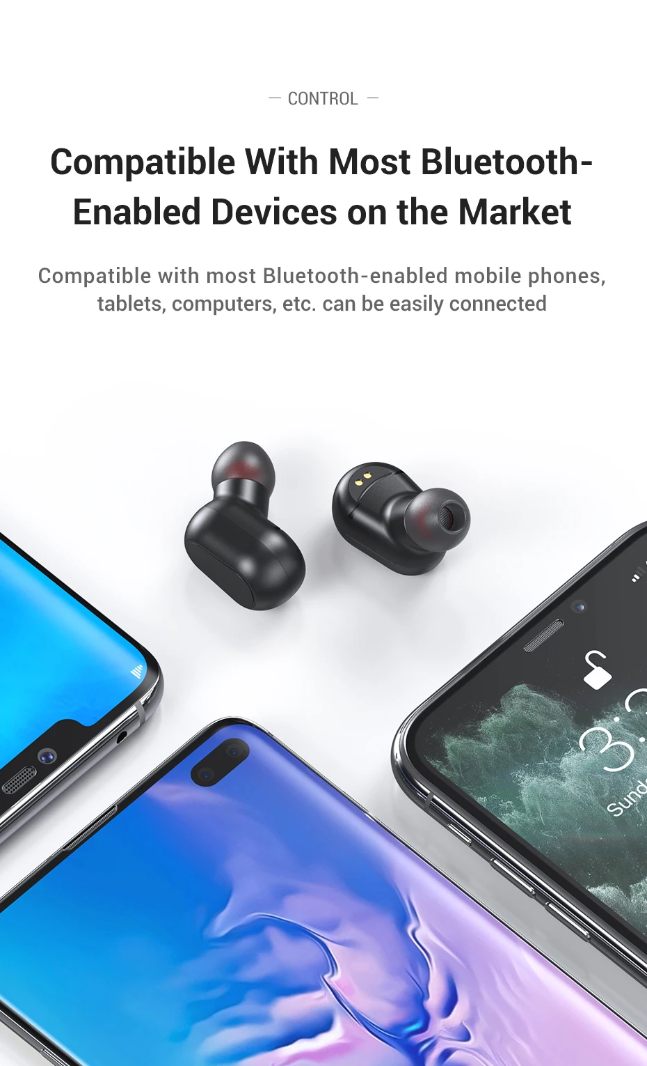 TOPK TWS 5,0 Bluetooth наушники беспроводные наушники HD Стерео шумоподавление игровая гарнитура наушники для iPhone Xiaomi Honor