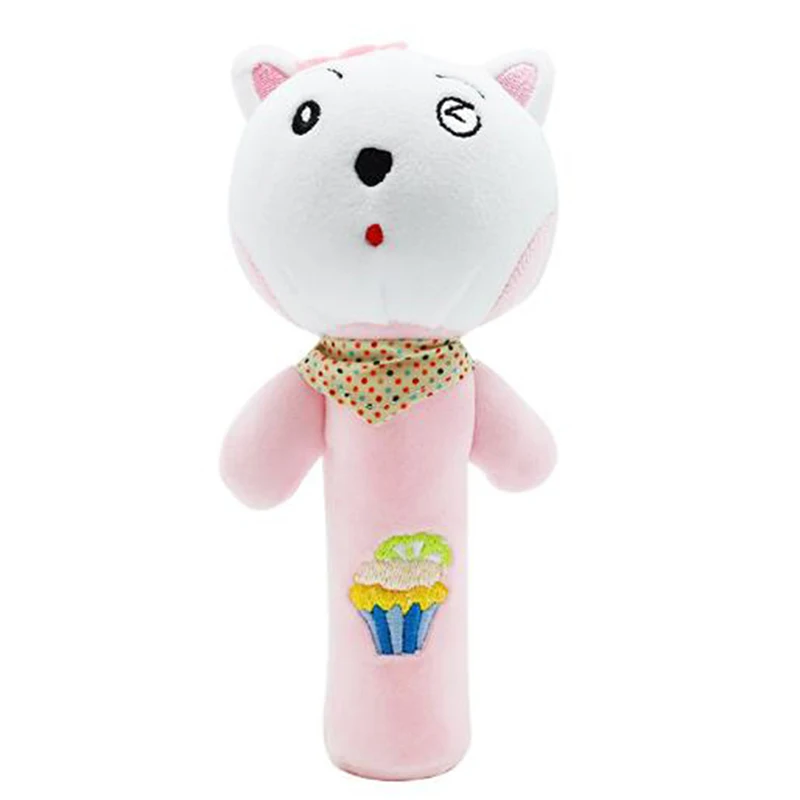 Kawaii Baby Toy Plush Doll Rattles Elephant And Cat Sound Hand Educational Kid Cute Stuff Gift Child Animals