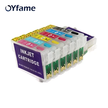 

OYfame T0801-T0806 Refillable Ink Cartridge For Epson P50 RX660 R265 R360 RX560 R285 RX585 RX685 PX700 PX710 PX810 Printer