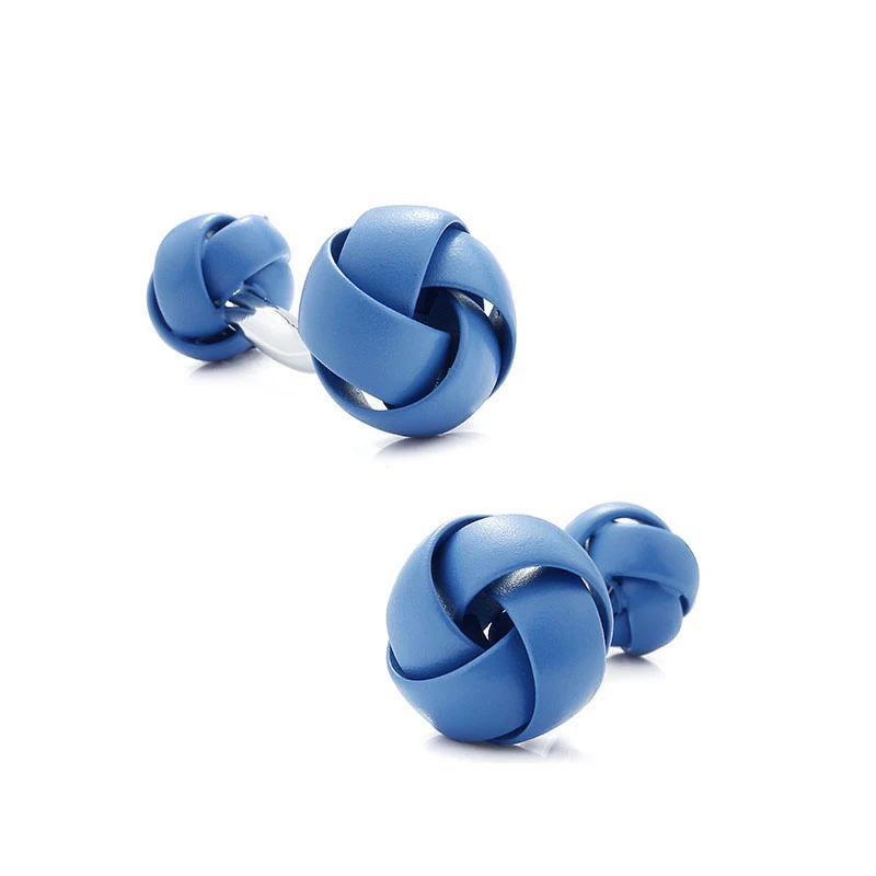 HAWSON высокое качество простой узел запонки для мужчин Свадебный подарок запонки без коробки - Окраска металла: Blue 101024