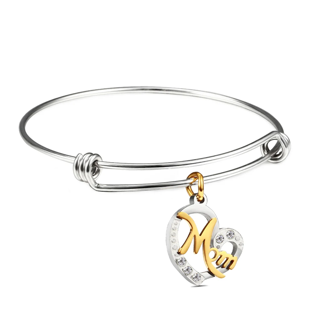 Adjustable Female Bracelet Plated Gold/Silver Stainless Steel Bangle Bracelet For Women Bracelets Bangles Pulseiras - Окраска металла: ABB-063SG