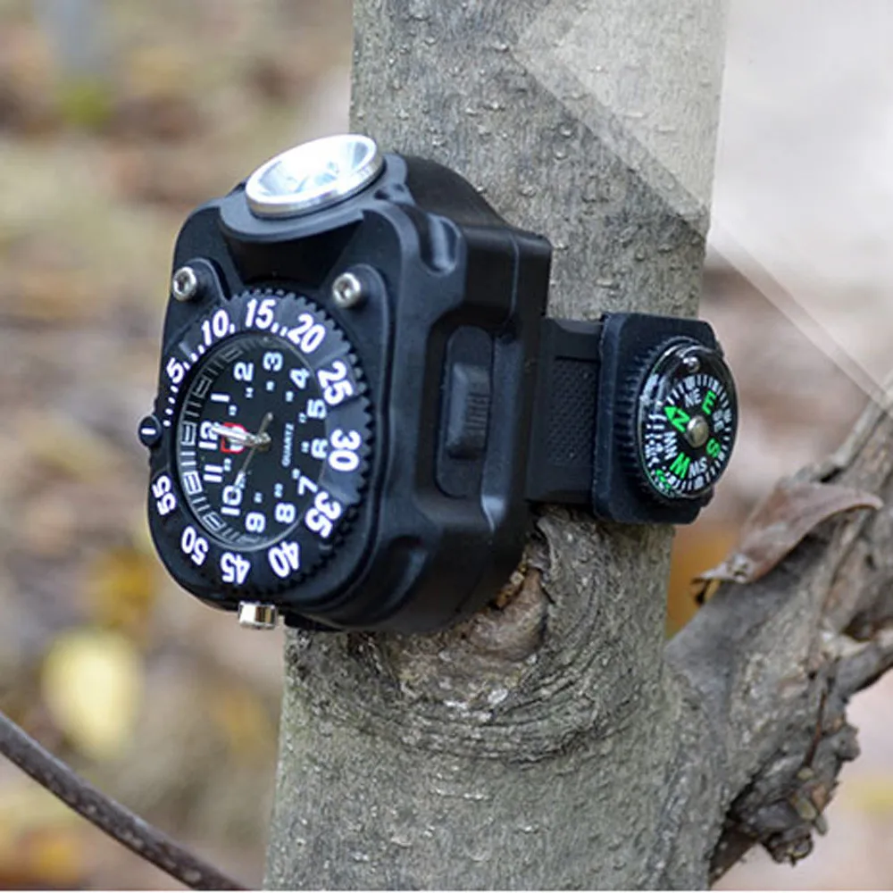  LED Waterproof Indicator Shows Rechargeable Watch Flashlight Brand New High Quality Luxury Free Shi