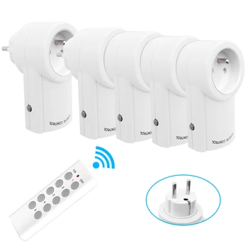 

Infrared remote control power socket, French standard plug that can penetrate the wall, universal 433MHz power socket