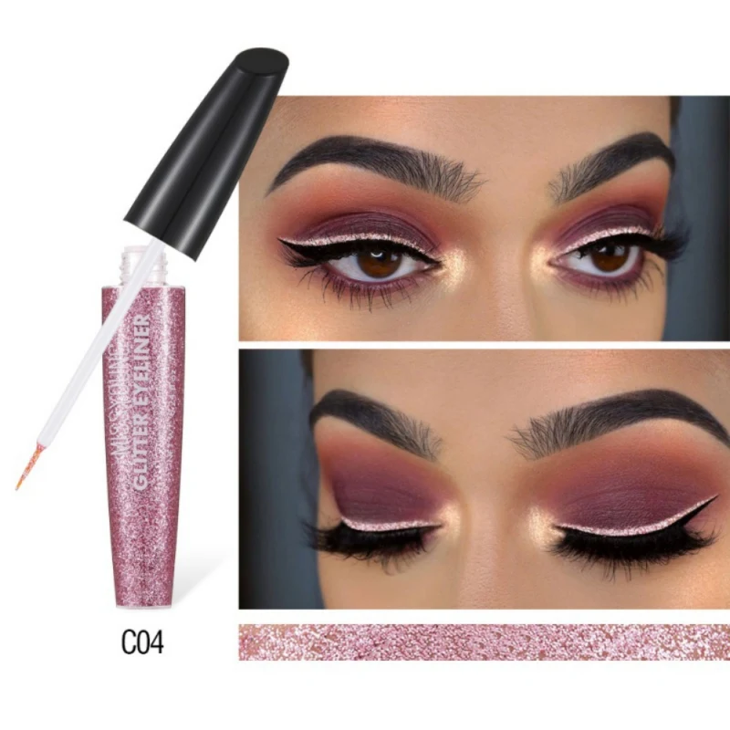 Glitter Sequin Eyeliner Liquid Waterproof Smudge-proof Long-lasting Colorfast Liquid Eyeliner