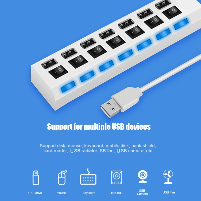 4-портовый разветвитель/7-портовый сплиттер usb-хаб компьютер Тетрадь Мышь клавиатура OTG адаптер OD889