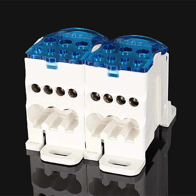 

1pcs UKK80A Terminal Block 1 in many Out Din Rail distribution Box Universal Electric Wire Connector