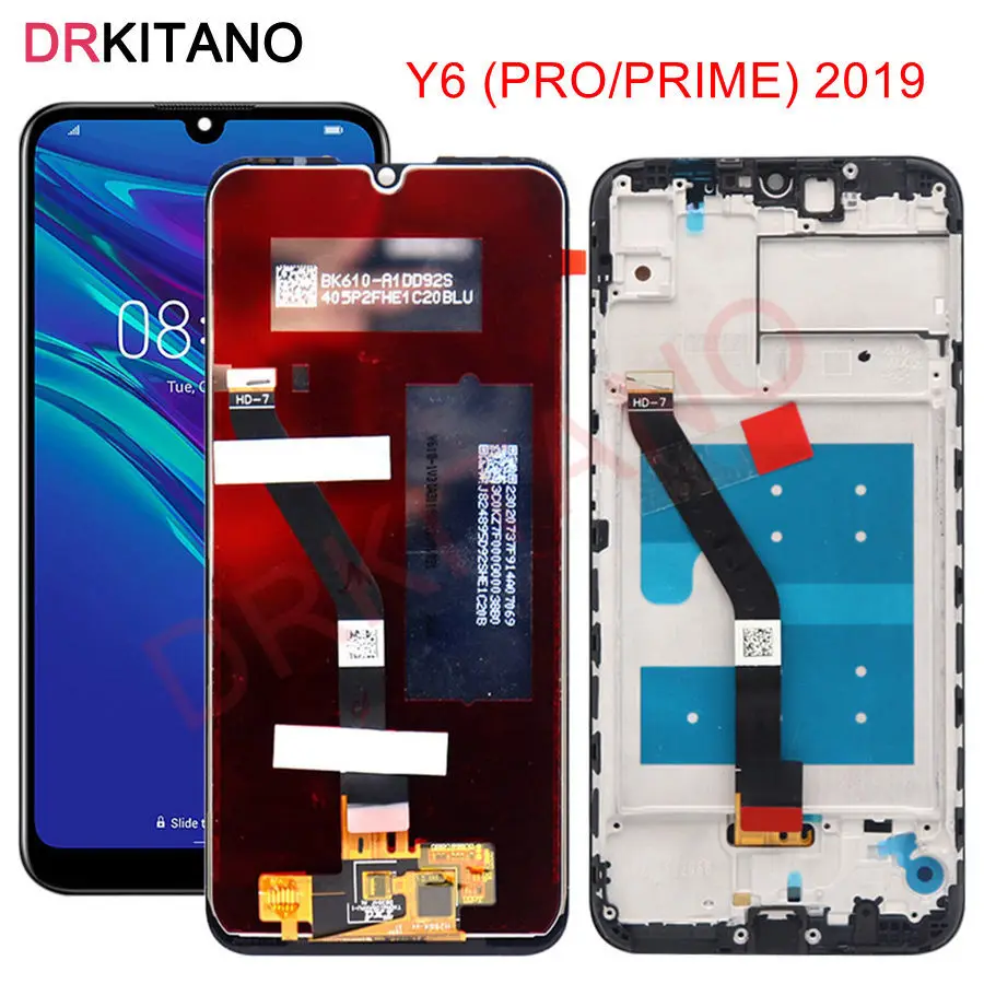 For Huawei Y6 2019 LCD Display Touch Screen For Huawei Y6 Prime 2019 LCD Y6 Pro 2019 Display MRD-LX1f Screen With Frame Replace