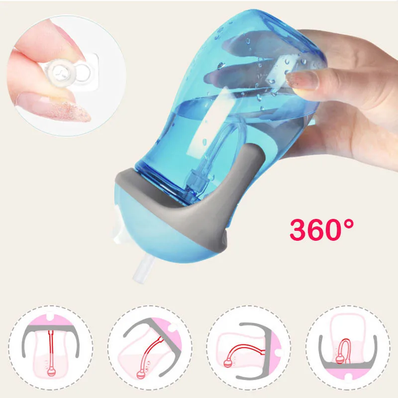 Бутылочки для питьевой воды для обучения ребенка на 360 ° чашки для кормления с ручкой Tritan новорожденные дети милый мультфильм герметичная чашка 270 мл