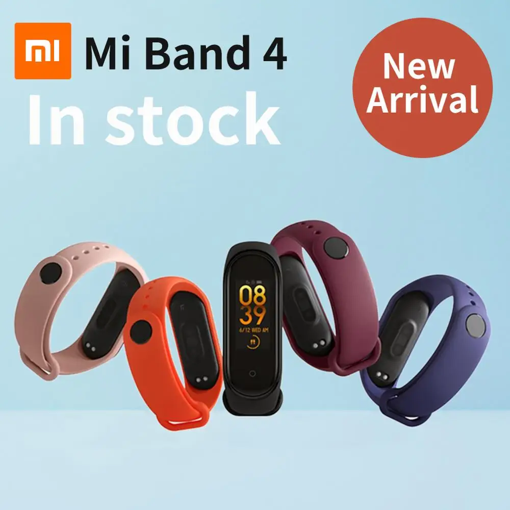 

Newest 2019 Original Xiaomi Mi Band 4 Smart Color Screen Bracelet Heart Rate Fitness 135mAh Bluetooth5.0 50M Swimming Waterproof