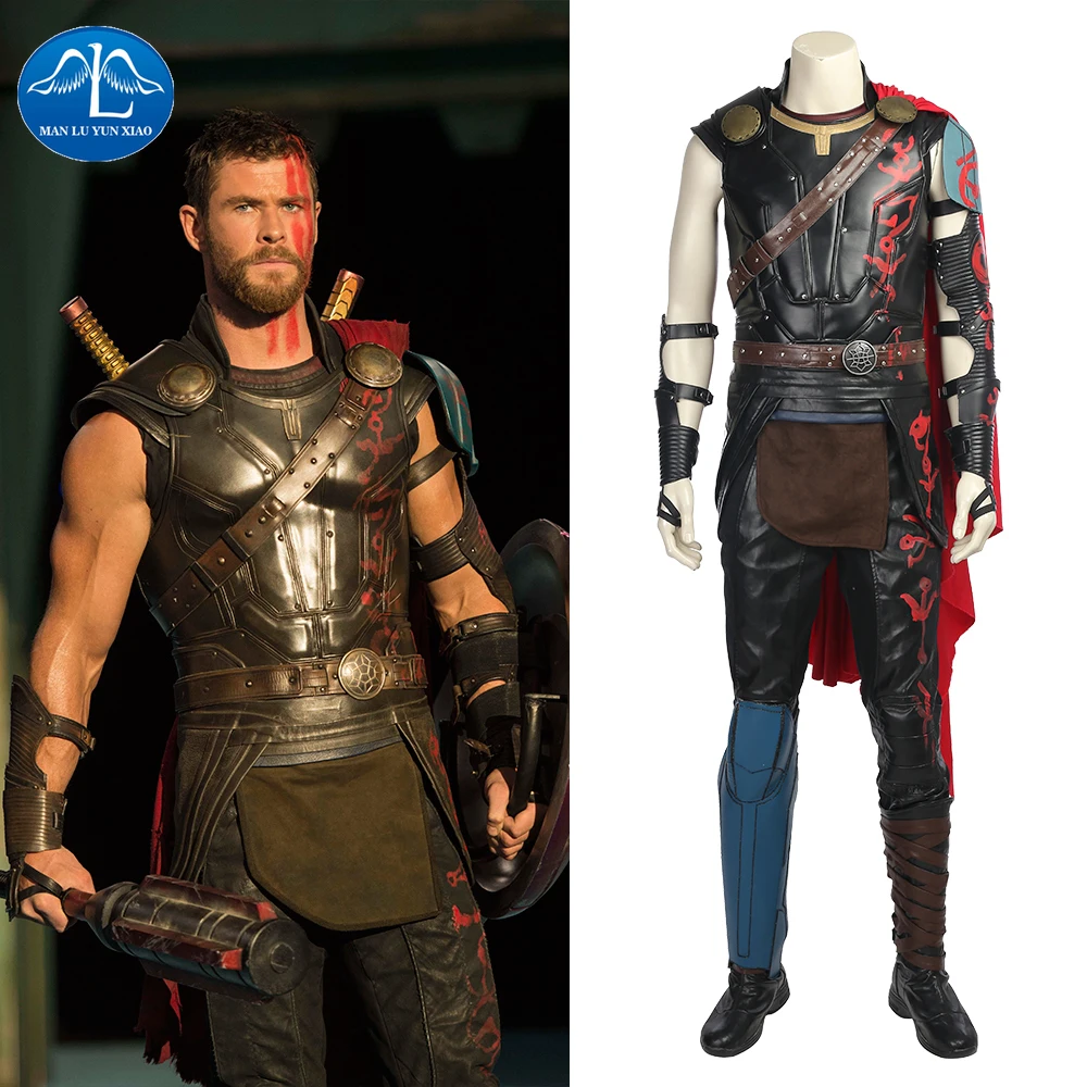 Тор Ragnarok Тор Костюм фильм супергерой Косплэй Хеллоуин костюм для взрослых Для мужчин полный набор карнавал Костюмы с накидкой