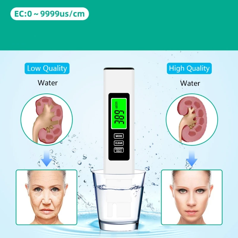 3 в 1 ЖК-цифровой TDS EC PPM Измеритель Качества воды тестер чистоты питьевой монитор