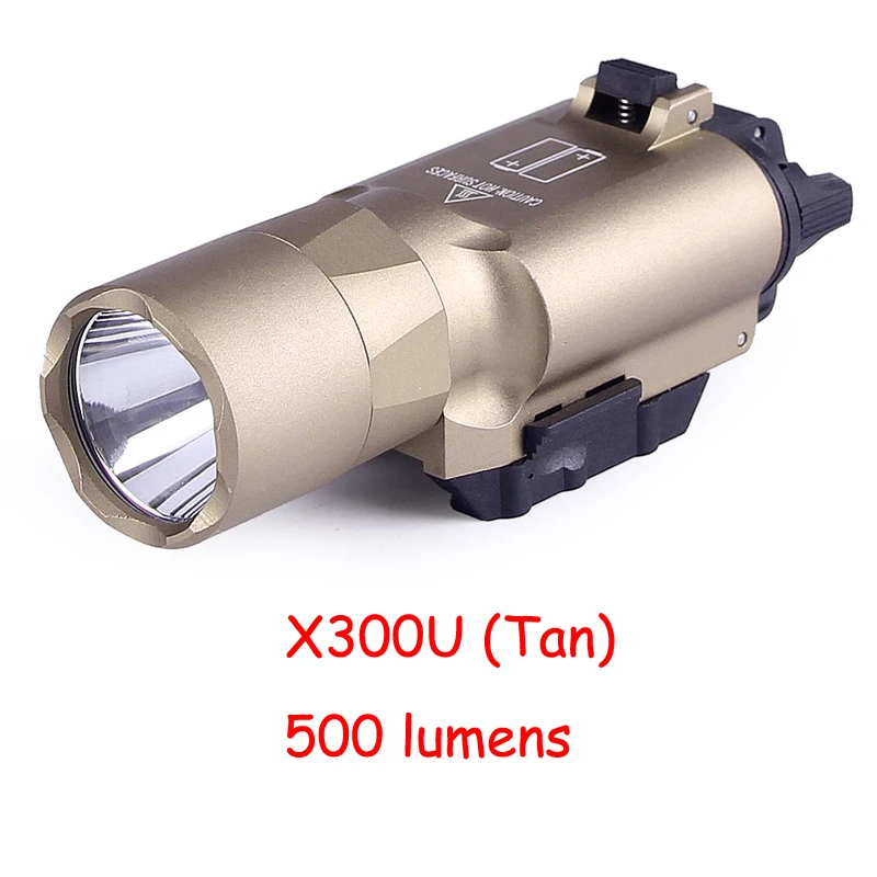 X300U-Tan Тактический оружейный светильник X300UH-B X300U X300 флэш-светильник пистолет белый светодиодный охотничий светильник для 20 мм Пикатинни для 20 мм рельсов - Цвет: X300U-Tan