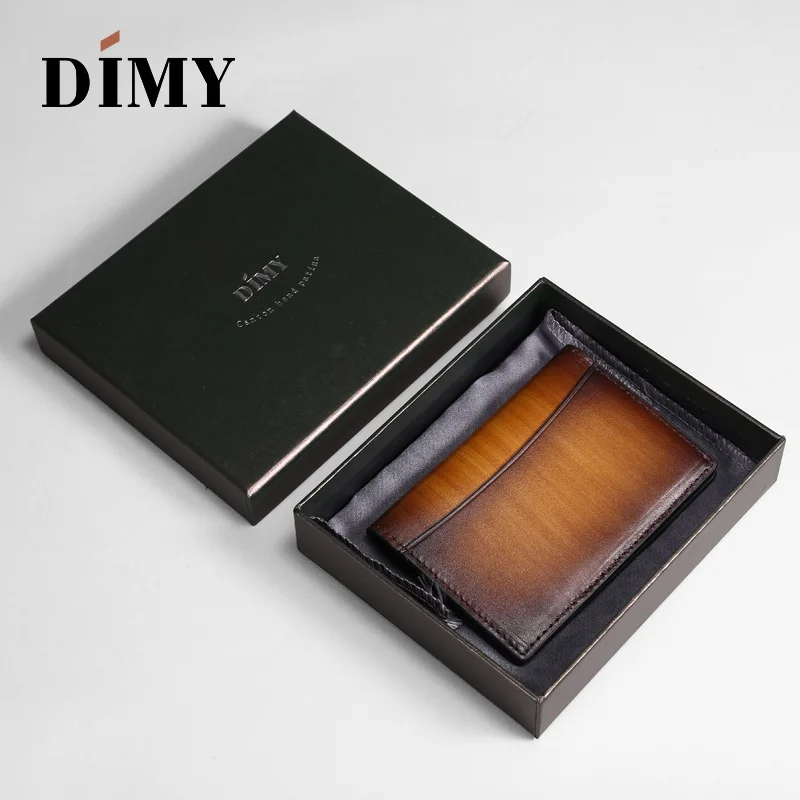 DIMY ручной работы итальянская натуральная кожа мужские кредитные модные кошельки для банковских карт маленький Epure Scritto кожаный бизнес-держатель для карт